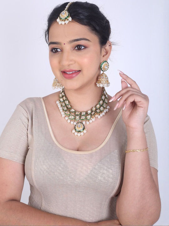 Artificial Gold Plated Kundan Jewellery set,SAMC