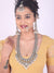 Women White & Green Gold-Plated Kundan Studded Jewellery Set,SAMC