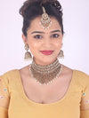 Women Gold-Plated Ethnic Kundan Studded Jewellery Set,SAMC