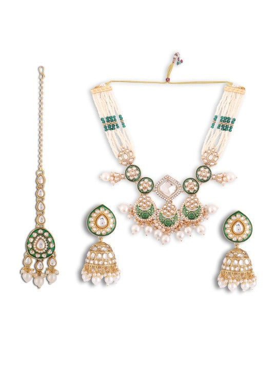 Gold Plated Kundan Studded Jewellery set,SAMC
