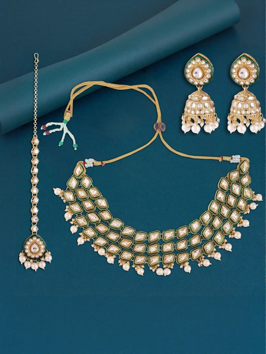 Women Alloy Gold Palated Artificial Kundan Jewellery set,SAMC
