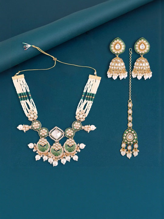 Gold Plated Kundan Studded Jewellery set,SAMC