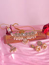 Gold-Plated Kundans Studded & Beaded Jewellery Set,SAMC