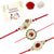 Rakhi Gold Plated Floral Rakhi with Roli Chawal and Raksha Bandhan Greeting Card For Men