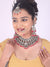 Pink Gold-Plated Kundan Studded Ethnic Jewellery Set,SAMC