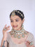 Women Kundan Bridal Necklace Earring Matha Patti & Nose Pin Set,SAMC