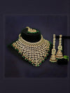 Gold-Plated Kundan-Studded & Beaded Jewellery Set,SAMC