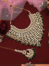 Gold-Plated Kundan-Studded & Beaded Jewellery Set,SAMC